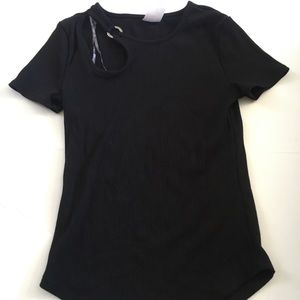 Black Cut Out Shirt
